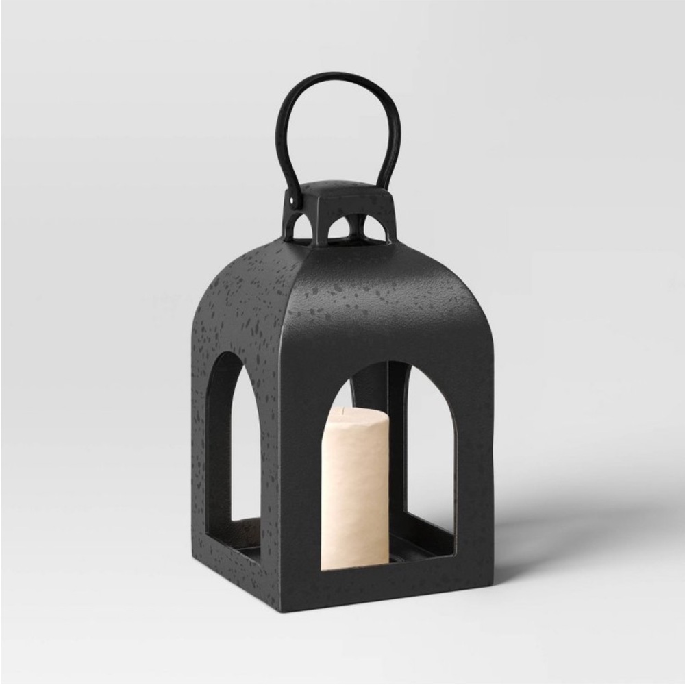 SMITH & HAWKEN NWT lantern candle holder -black -13.5”x7.7”